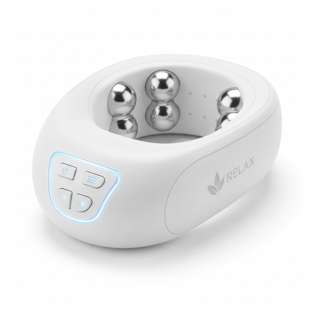 EezyRelief neck massager close up detail of nodes and buttons