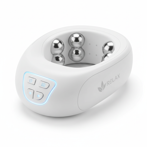 EezyRelief neck massager close up detail of nodes and buttons